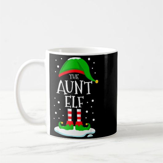 The Aunt Elf Christmas Family Matching Xmas Auntie Kaffeetasse (Links)