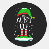 The Aunt Elf Christmas Family Matching Xmas Auntie Runder Aufkleber (Vorderseite)