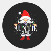 The Auntie Claus Christmas Matching Pajama Runder Aufkleber (Vorderseite)