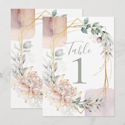 The Aureate Frame Floral Greenery Wedding  Einladung (Vorne/Hinten)