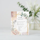 The Aureate Frame Floral Greenery Wedding R.S.V.P. Einladung (Stehend Vorderseite)