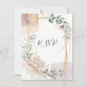 The Aureate Frame Floral Greenery Wedding R.S.V.P. Einladung (Rückseite)