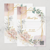 The Aureate Frame Mauve Floral Greenery Wedding  Einladung (Vorne/Hinten)