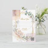 The Aureate Frame Mauve Floral Greenery Wedding  Einladung (Stehend Vorderseite)