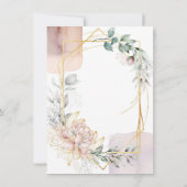 The Aureate Frame Mauve Floral Greenery Wedding  Einladung (Rückseite)