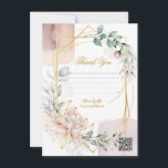 The Aureate Frame Mauve Floral Greenery Wedding  Einladung<br><div class="desc">Thank You Card. Check out other items in this matching suite.</div>