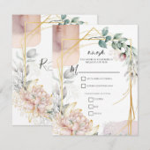 The Aureate Frame Mauve Floral Greenery Wedding  Einladung (Vorne/Hinten)