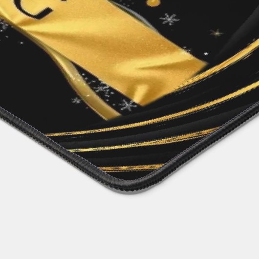 The Auric Cascade: High-Contrast Liquid Gold Achem Schreibtischunterlage (Ecke)