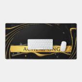 The Auric Cascade: High-Contrast Liquid Gold Achem Schreibtischunterlage (Tastatur & Maus)