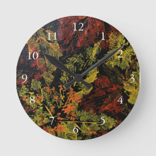 The Autumn Leaves Round Clock Runde Wanduhr
