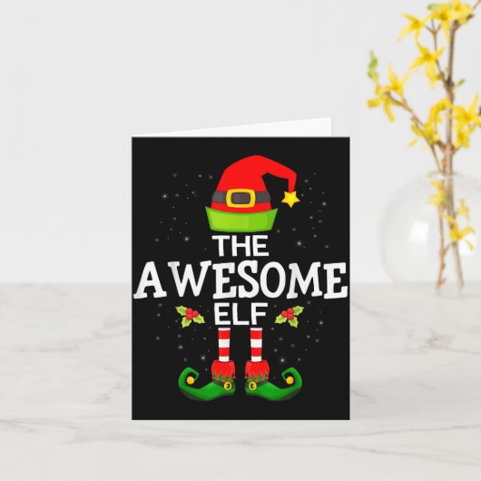 The Awesome Elf Christmas Family Matching Pajama  Karte (Gelbe Blume)