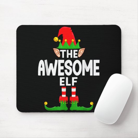 The Awesome Elf Family Christmas Pajama Party Mousepad (Mit Mouse)