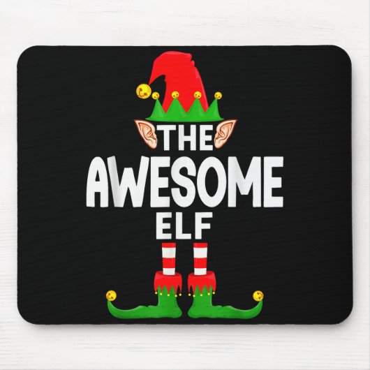 The Awesome Elf Family Christmas Pajama Party Mousepad (Vorne)