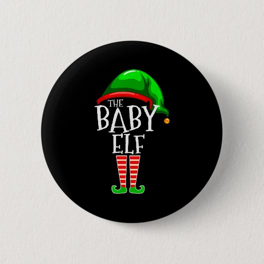 The Baby Elf Group Matching Family Christmas Button (Vorderseite)