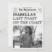 The Bachelorette Newspaper Last Toast On The Coast Einladung (Vorderseite)