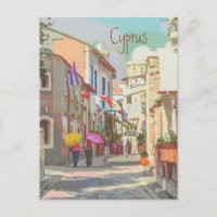 The Back Streets of Cyprus Travel Poster Style