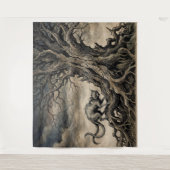 The Bakeneko Under Gnarled Branches Wandteppich (Vorderseite)