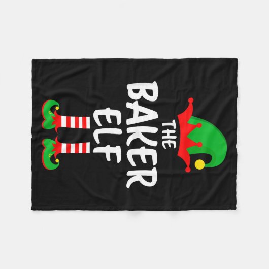 The Baker Elf Matching Family Christmas Fleecedecke (Vorderseite (Horizontal))