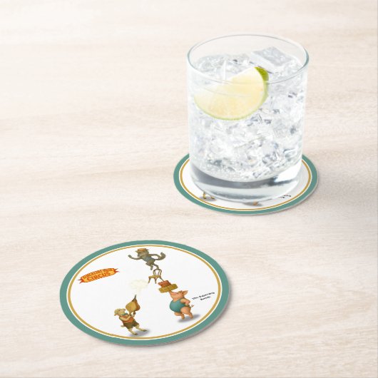 The Balancing Bunch Runder Pappuntersetzer (Vor Ort)