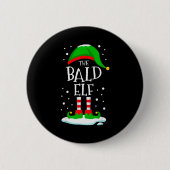 The Bald Elf Christmas Family Matching Xmas Group Button (Vorderseite)