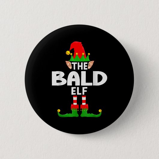 The Bald Elf Family Christmas Pajama Party Button (Vorderseite)