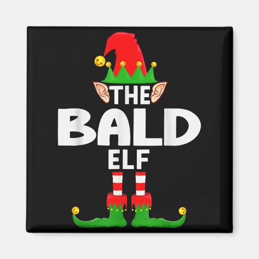 The Bald Elf Family Christmas Pajama Party Magnet (Vorne)