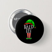 The Bald Elf Family Matching Group Christmas Gift Button (Vorne & Hinten)