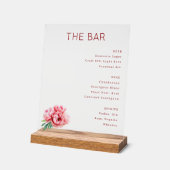 The BAR Elegant Gray Red Peony Minimalist Acrylschild (Winkel)