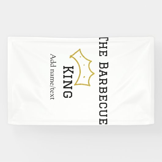 The Barbecue king crownadd name text cooking best  Banner (Horizontal)