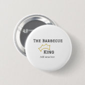 The Barbecue king crownadd name text cooking best  Button (Vorne & Hinten)