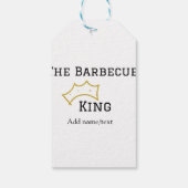 The Barbecue king crownadd name text cooking best  Geschenkanhänger (Rückseite)