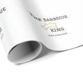 The Barbecue king crownadd name text cooking best  Geschenkpapier (Rolleneckpunkt)