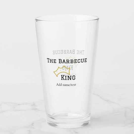The Barbecue king crownadd name text cooking best  Glas (Vorderseite)