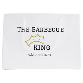 The Barbecue king crownadd name text cooking best  Große Geschenktüte
