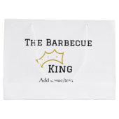 The Barbecue king crownadd name text cooking best  Große Geschenktüte (Rückseite)