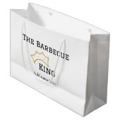 The Barbecue king crownadd name text cooking best  Große Geschenktüte (Vorderseite Schrägansicht)