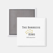 The Barbecue king crownadd name text cooking best  Magnet (Vorderseite/Rückseite)