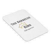 The Barbecue king crownadd name text cooking best  Magnet (Rechte Seite)