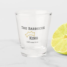 The Barbecue king crownadd name text cooking best  Schnapsglas