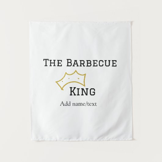 The Barbecue king crownadd name text cooking best  Wandteppich (Vorderseite)