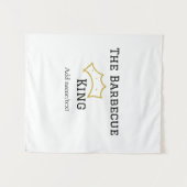 The Barbecue king crownadd name text cooking best  Wandteppich (Vorderseite (Horizontal))