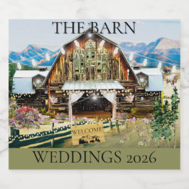 The Barn Weddings 2026 Folder Labels Schaumweinetikett