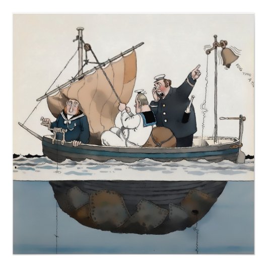 "The Barnacle Bell" von W. Heath Robinson Fotodruck (Vorne)