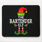 The Bartender Elf Christmas Family Matching Pajama Mousepad (Vorne)