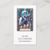 The Bartender Tarot Skeleton QR Visitenkarte (Vorderseite)