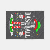 The Baseball Elf Funny Christmas Srt Lovers Xmas E Fleecedecke (Vorderseite (Horizontal))