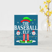 The Baseball Elf Funny Christmas Srt Lovers Xmas E Karte (Gelbe Blume)
