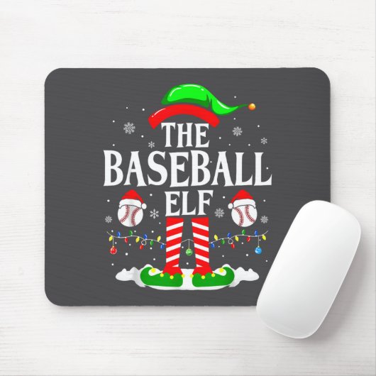 The Baseball Elf Funny Christmas Srt Lovers Xmas E Mousepad (Mit Mouse)