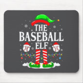 The Baseball Elf Funny Christmas Srt Lovers Xmas E Mousepad (Vorne)