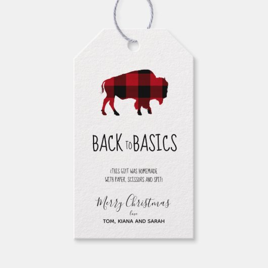 The Basics Buffalo Black and Red Kariert ID602 Geschenkanhänger (Vorderseite)